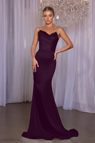 Maella aubergine gown