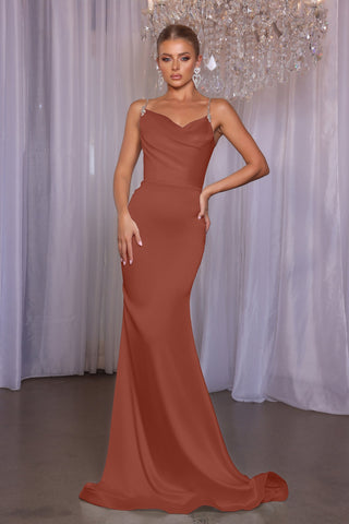 Maella Rust gown, elegant formal dress
