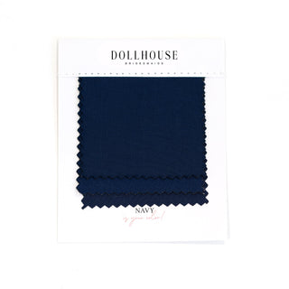 Navy fabric swatch from Dollhouse Bridesmaids