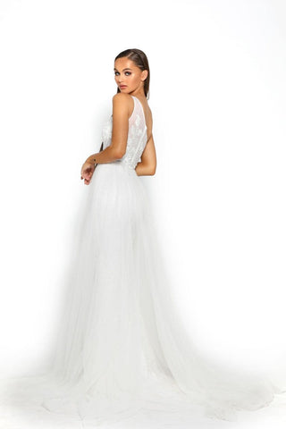 PS2016 White Maya Gown - Model in White Dress