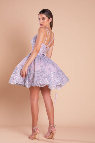 Silver nude party dress