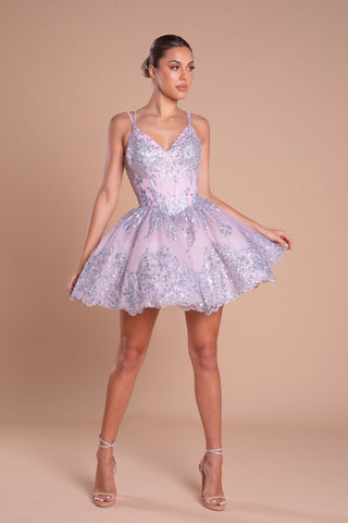 PS21008 Silver Blush Mini Dress
