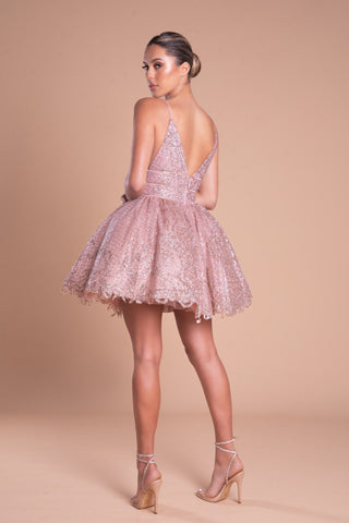 Rose gold party dress PS21009