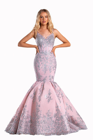 PS21029 Silver Blush Prom Dress