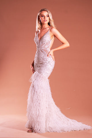 White feather gown PS21128