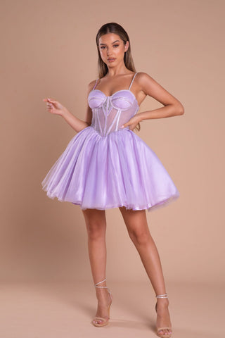 Lilac mini dress PS21133