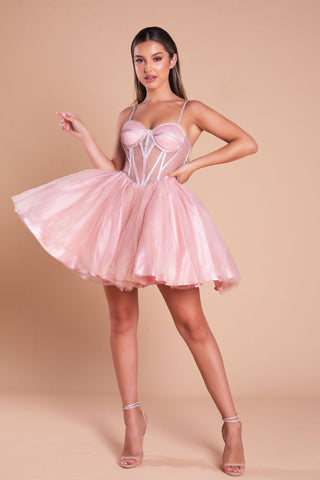 PS21133BLUSH1 Blush Pink Corset Mini Dress