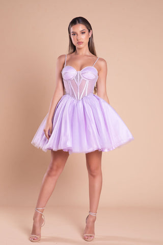 Lilac Mini Dress PS21133LILAC_1