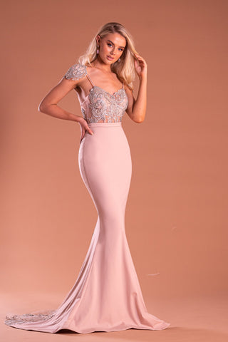 PS21191STONE gown in blush pink