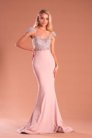 PS21191STONE Formal Gown with Embellished Bodice