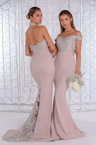 Stone PS21192 & PS21190 evening gowns with lace detail