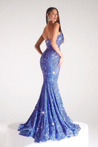 PS21208 OCEANBLUE sequin mermaid gown