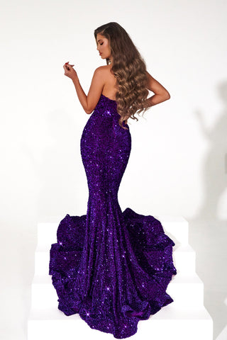 Purple sequin mermaid gown - PS21208PURPLE