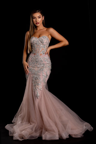 PS21244 Stone Embellished Formal Gown