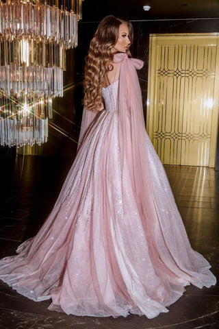 Blush pink formal gown PS22395