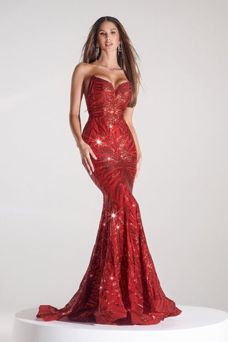 Red sequin mermaid gown