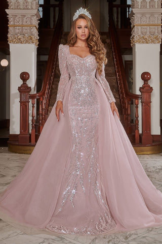Pink Formal Gown with Long Train