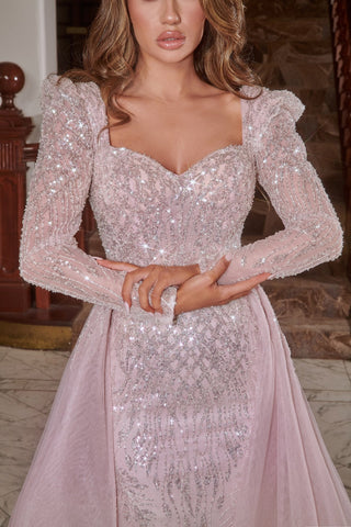 Pink sequin gown PS22906PINK-2