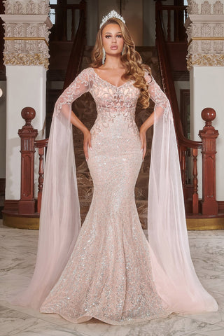 Antique blush evening gown PS22907
