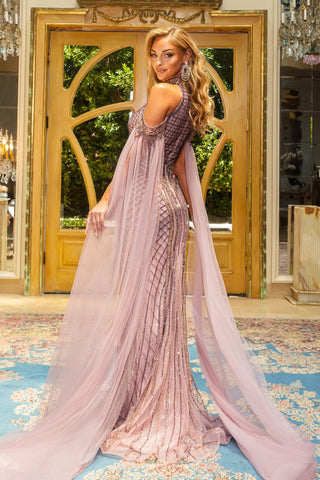 Mauve multi-tone formal gown - PS22925