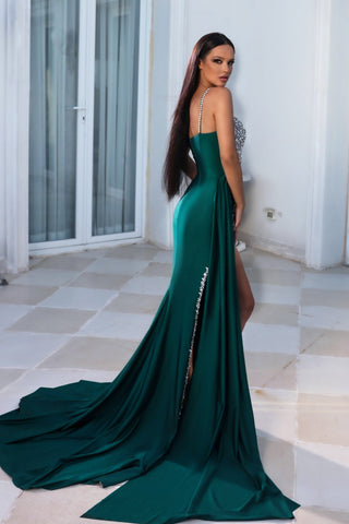 Emerald green formal gown, PS23648