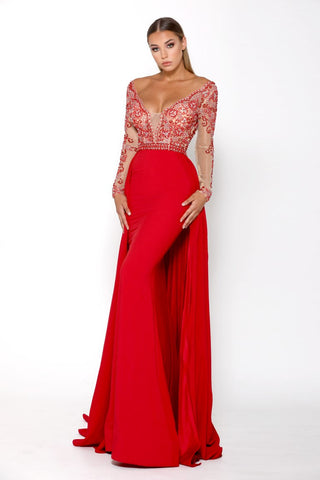 Red evening gown PS2389