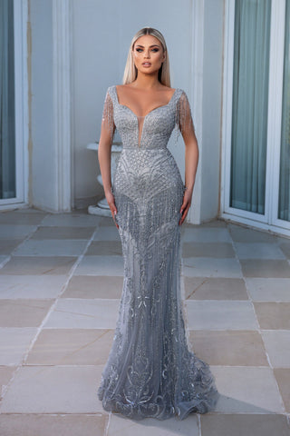 Silver evening gown PS23985