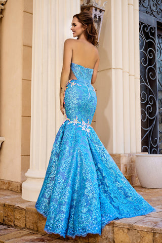 PS24089BLUE mermaid gown