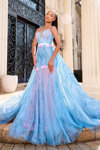 Blue formal gown, PS24251BLUE