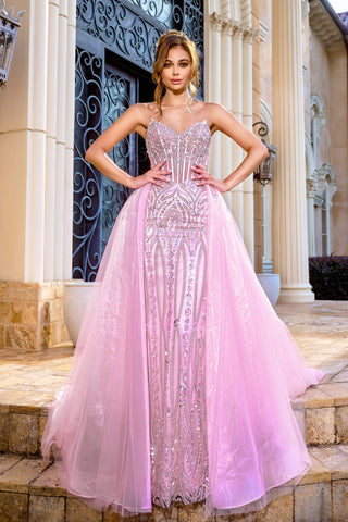 Pink formal gown PS24529-PINK-2