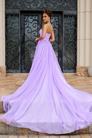 PS24632LILAC Lilac Prom Dress with Train