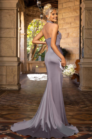 Dusty Pink halter gown PS24637