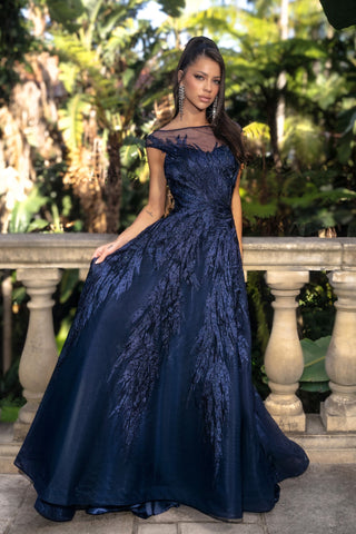 Navy formal gown PS24743