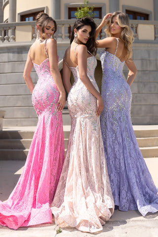 Pink, Silver, & Lilac Cinderella Pink AB Prom Dresses