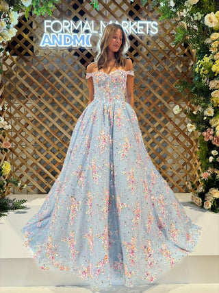 PS25270-Blue-01 Formal Gown