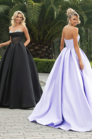 PS25306 Black & Lilac Ball Gowns