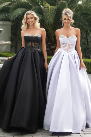 PS25306 Black & White strapless ball gowns, 01