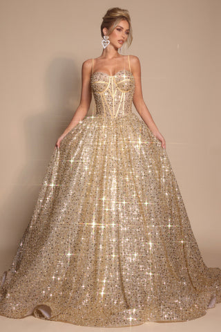 PS25308 Gold Ballgown