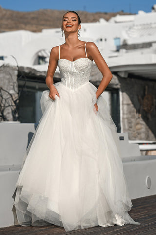 Ivory wedding dress PS25311, elegant bridal gown