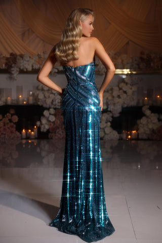 Peacock sequin gown, PS25449C