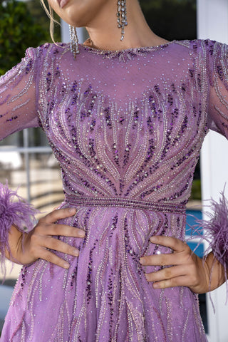 Purple beaded formal dress PS25505