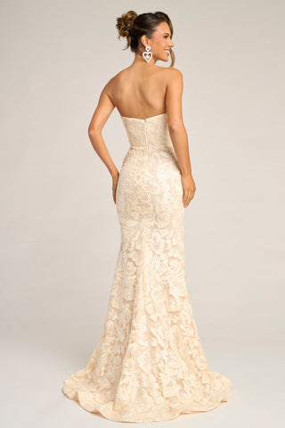 Cream lace mermaid gown