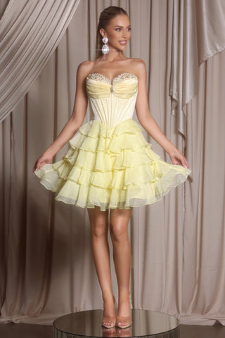 Yellow cocktail dress PS25799