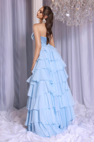 PS25963 Light Blue Ruffled Prom Dress