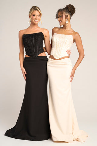 Black & Cream Corset Gowns - PS26007