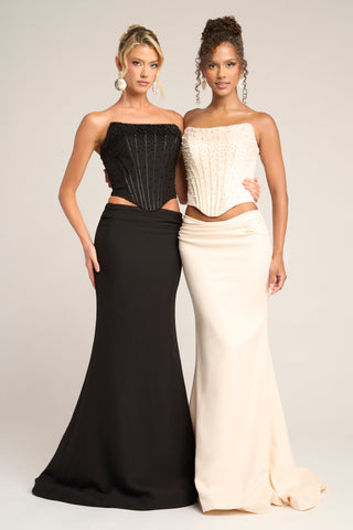 Black and cream formal gowns - PS26007