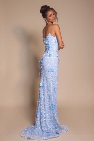 PS26019 Blue floral gown