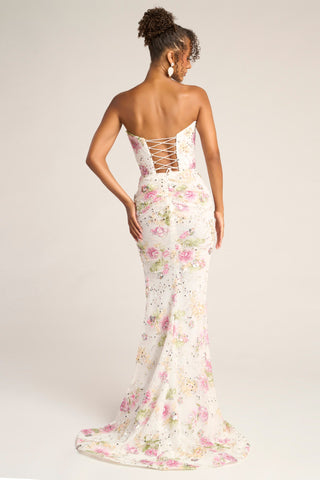 PS26021 White Floral Gown
