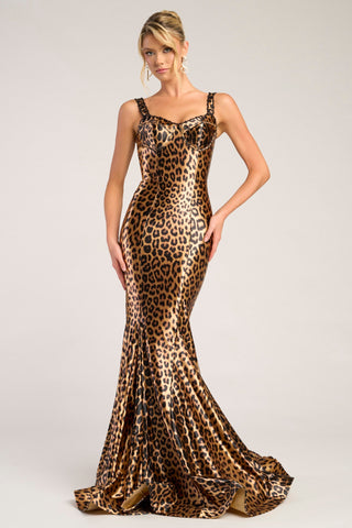Leopard print formal gown, PS26023