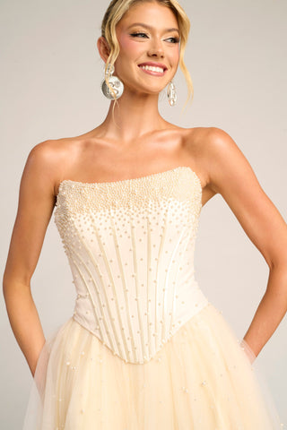 Cream beaded corset dress
